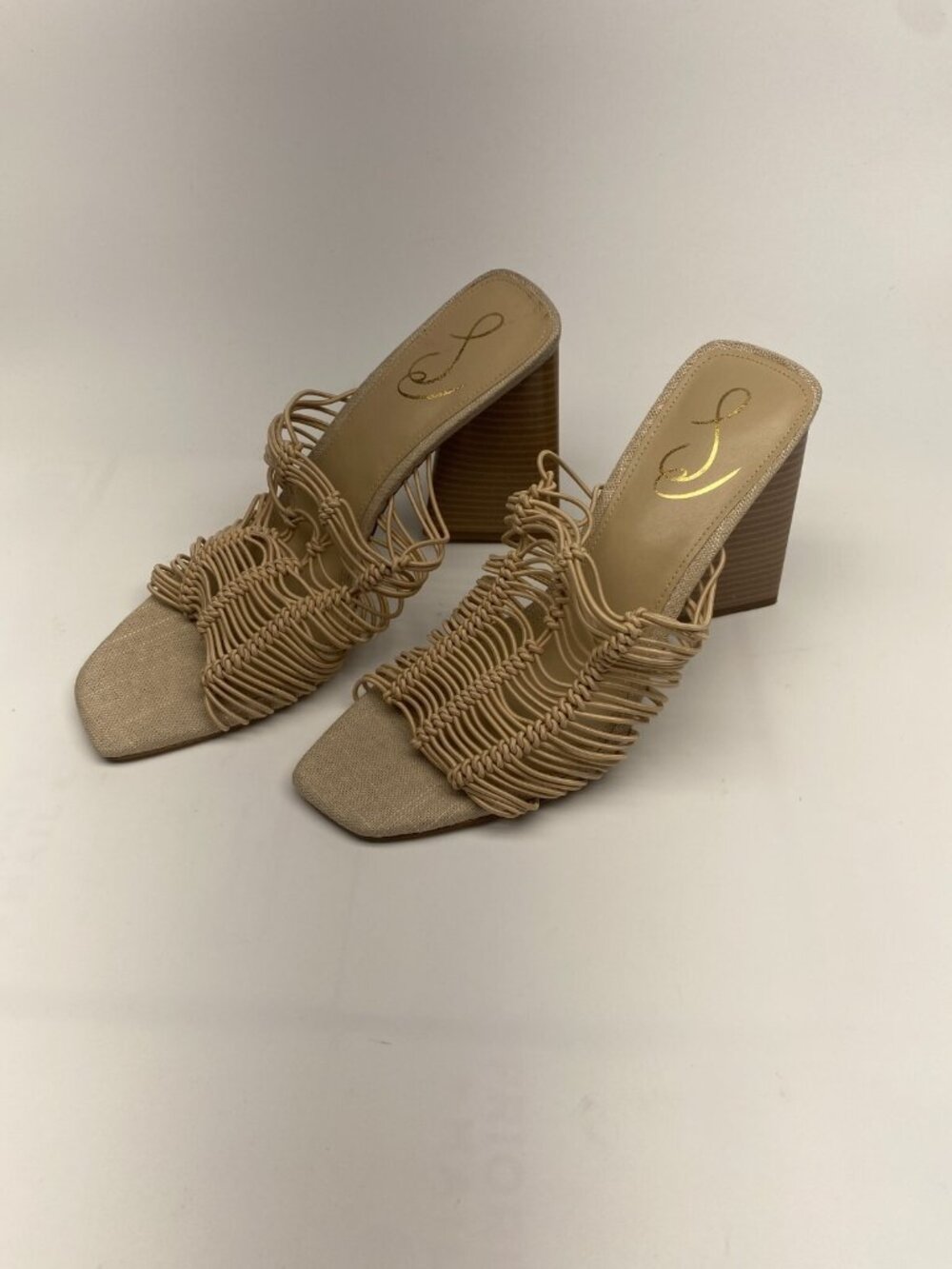 Sam Edelman Womens Laurette Almond Block Heel Mule Sz 10